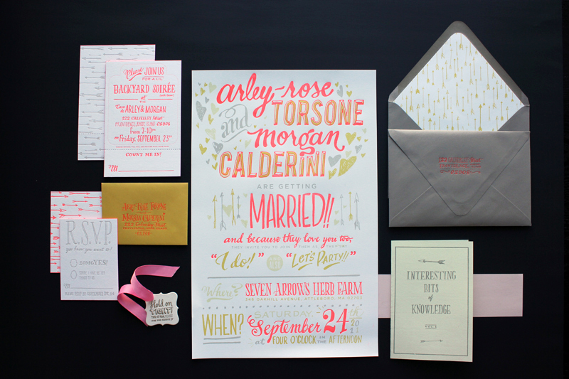 Ladyfingers-Letterpress-Neon-Hand-Lettering-Wedding-Invitations2