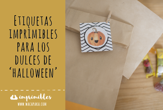 Etiquetas imprimibles para los dulces de Halloween